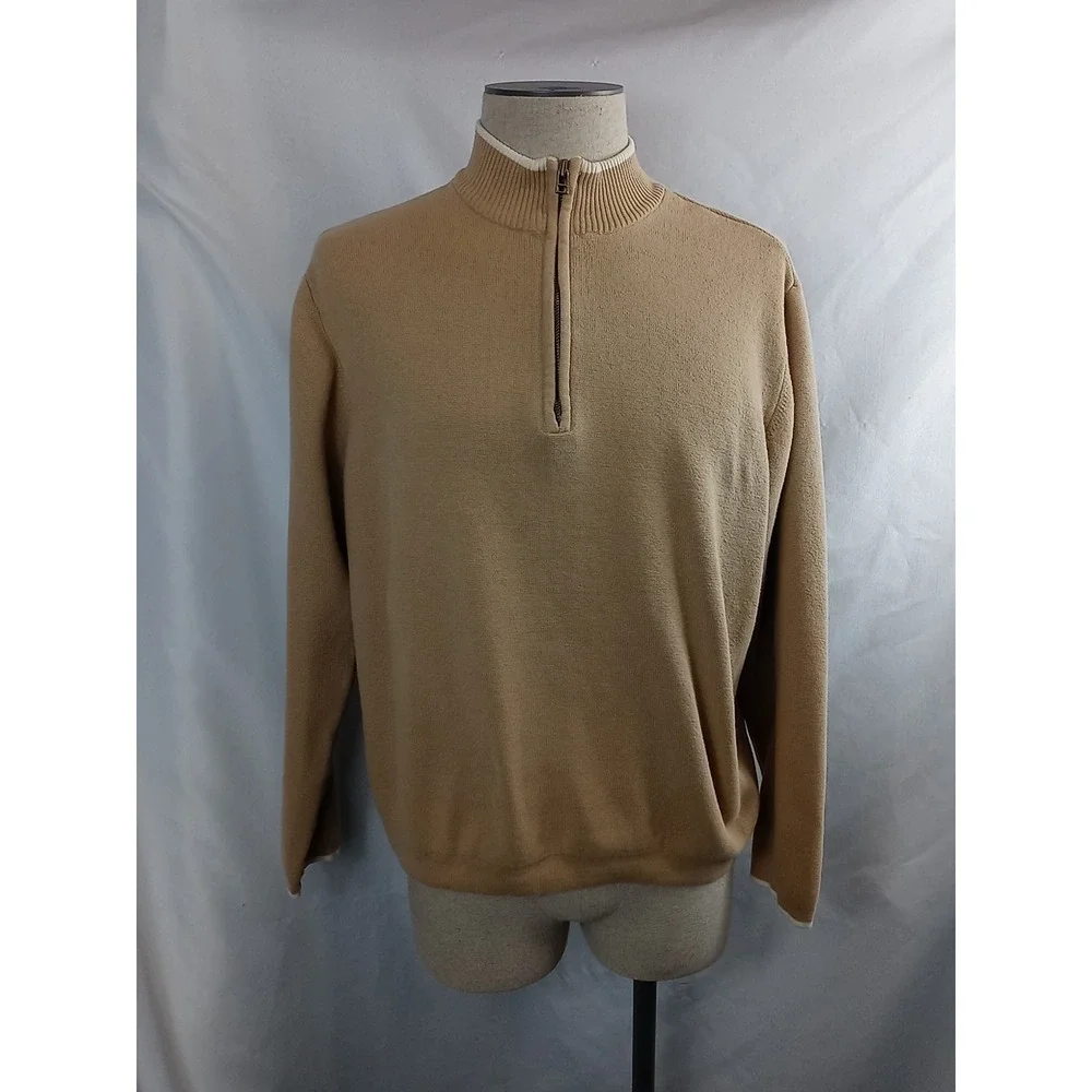Vintage Saddlebred Pullover Jacket‎ Men's Size Large Mock Neck 1/4 Zip Sweater